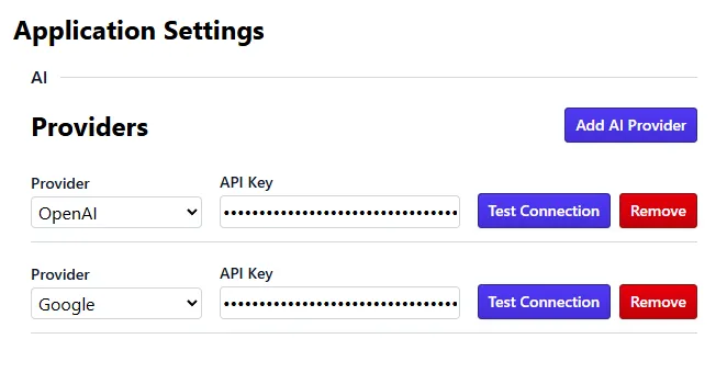 Configure AI providers (screenshot)